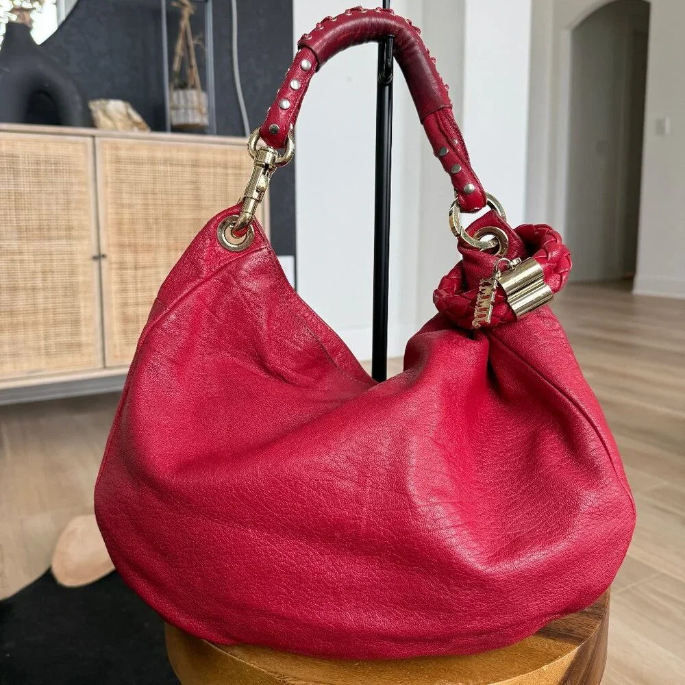 Hard to Find!! Jimmy Choo Red Leather Sky Hobo Bag